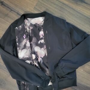 Reversibke Skechers Black Bomber Jacket with Floral Option